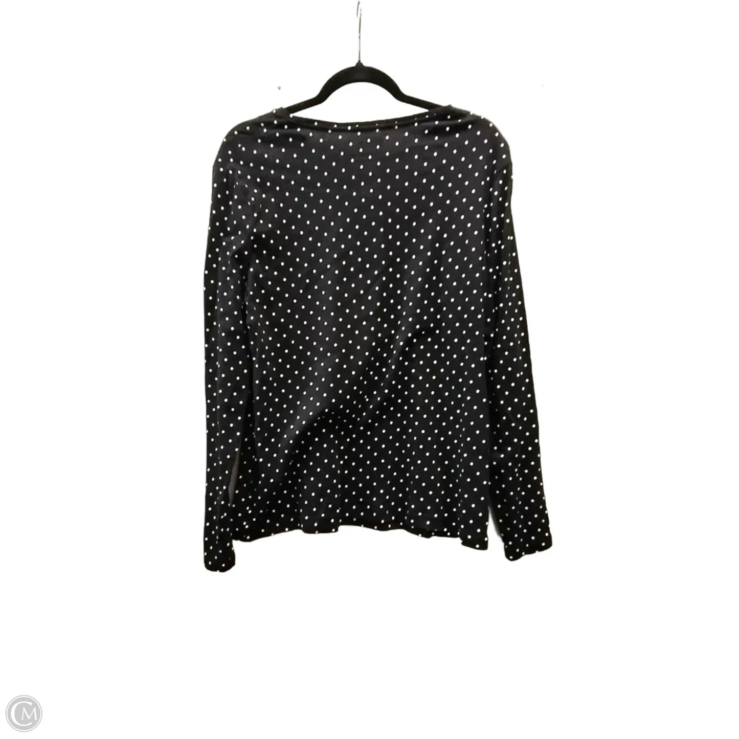 Top Long Sleeve Basic By Croft And Barrow In Polkadot Pattern, Size: L