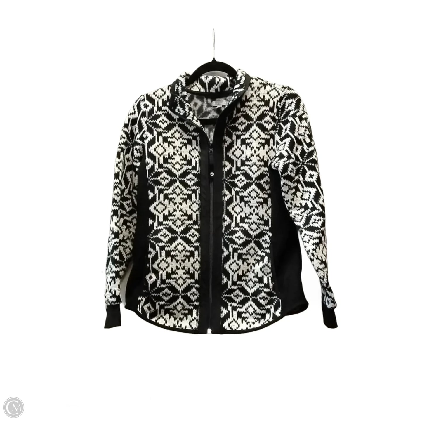 Sweater Cardigan By Talbots In Black & White, Size: Xs