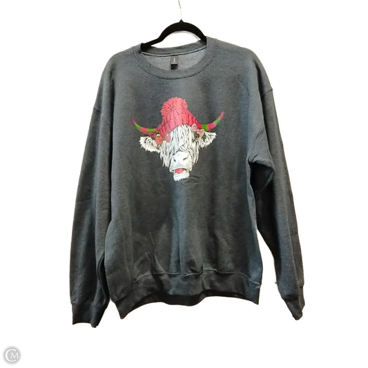 Sweatshirt Collar By Gildan In Grey, Size: L