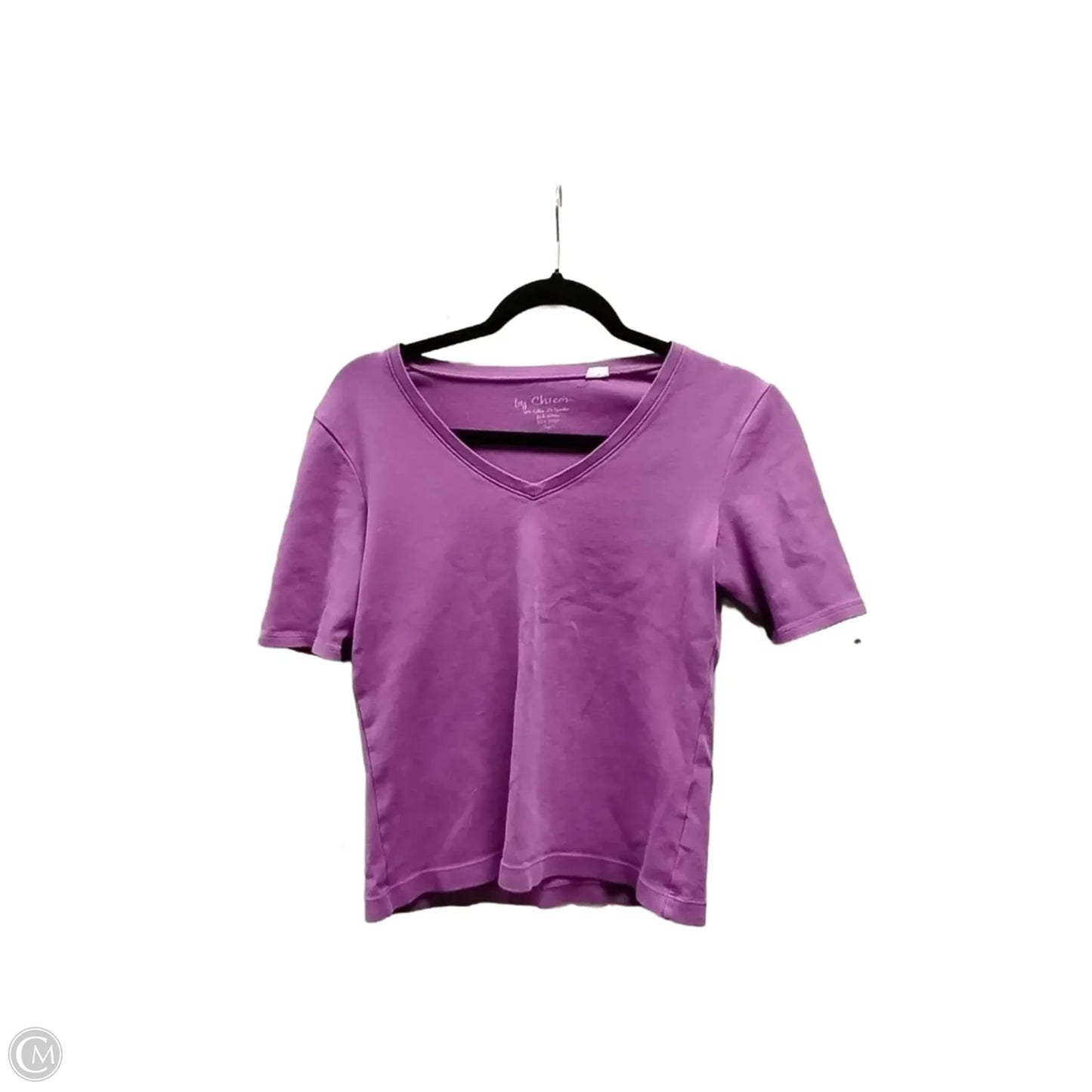 Top Short Sleeve Basic By Chicos In Purple, Size: S
