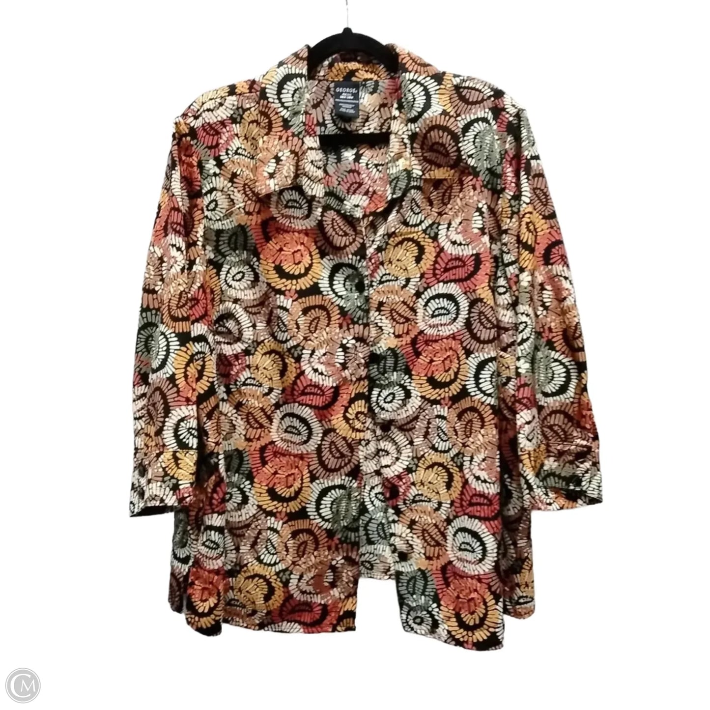 Top Long Sleeve By George In Geometric Pattern, Size: 4x