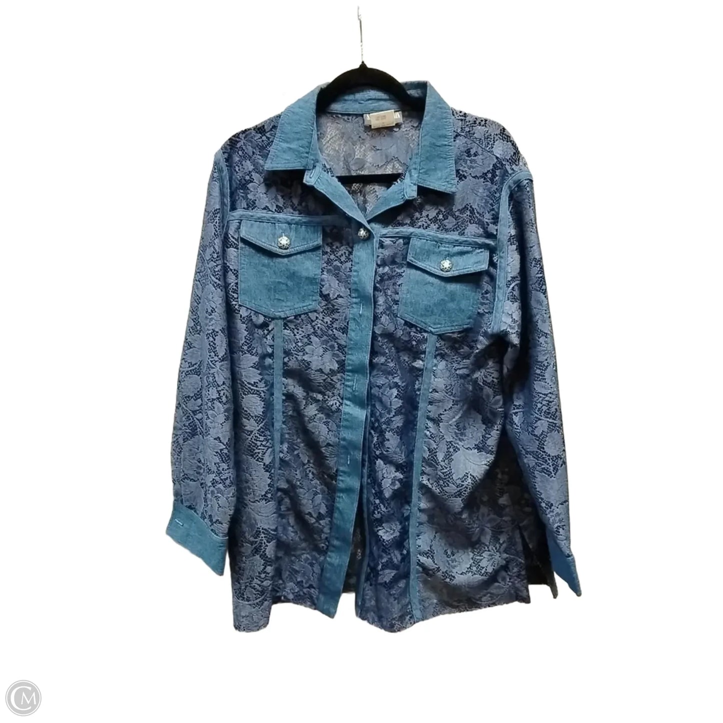 Top Long Sleeve Basic By Saint Germain In Blue, Size: Xl