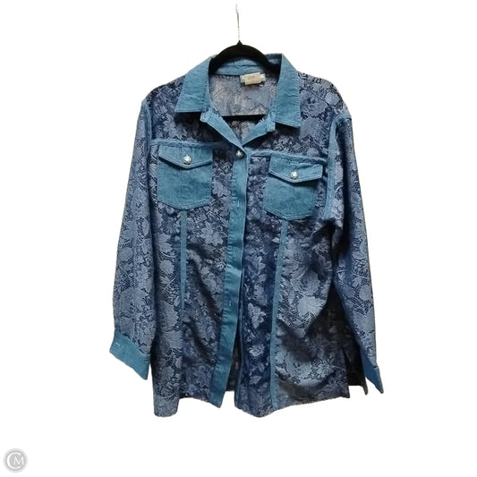 Top Long Sleeve Basic By Saint Germain In Blue, Size: Xl