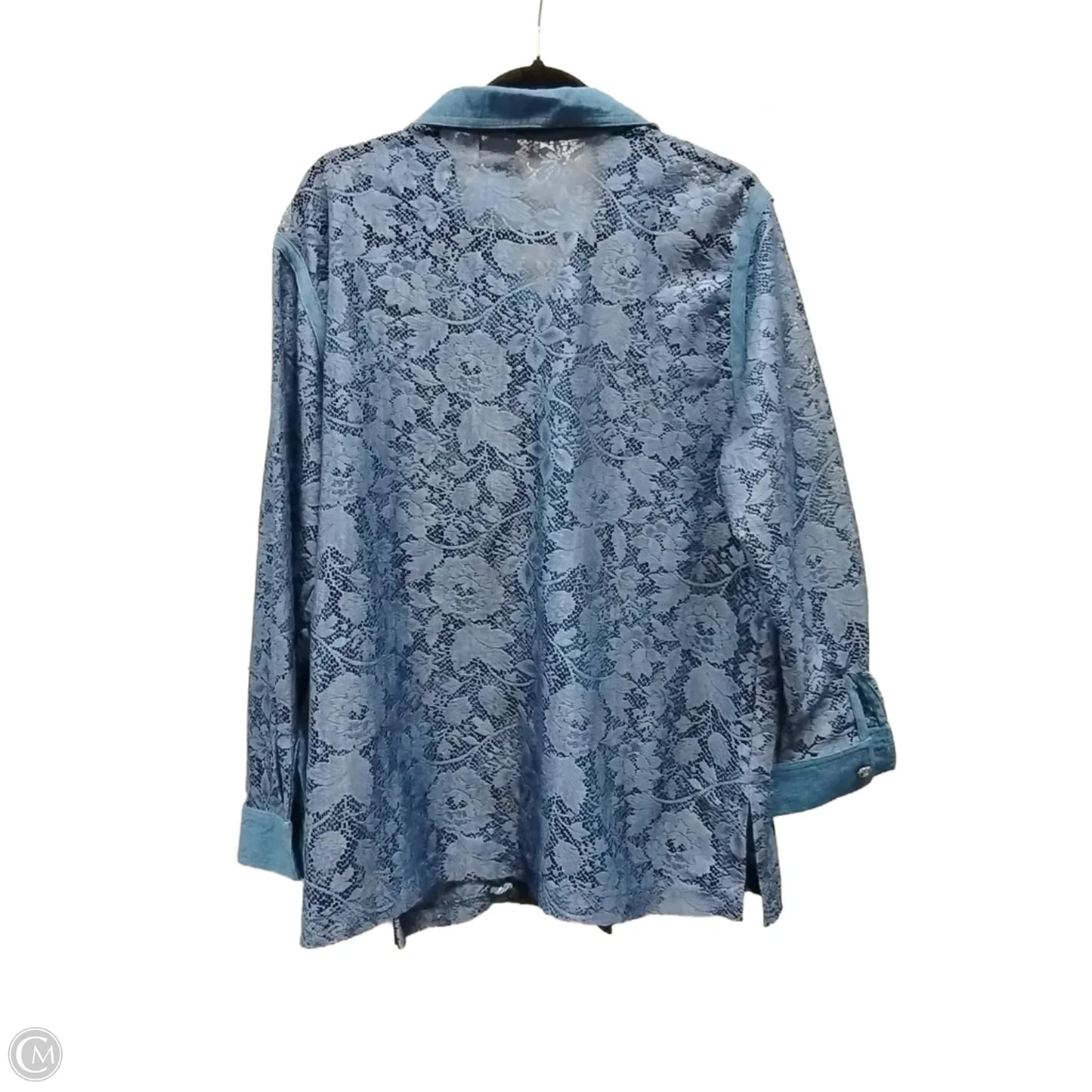 Top Long Sleeve Basic By Saint Germain In Blue, Size: Xl