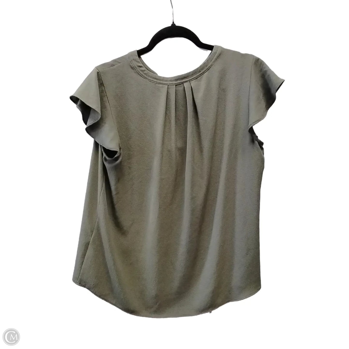 Blouse Short Sleeve By Calvin Klein In Green, Size: L