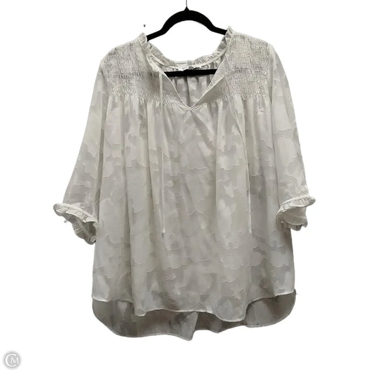 Blouse Long Sleeve By Rose And Olive In Cream, Size: 1x