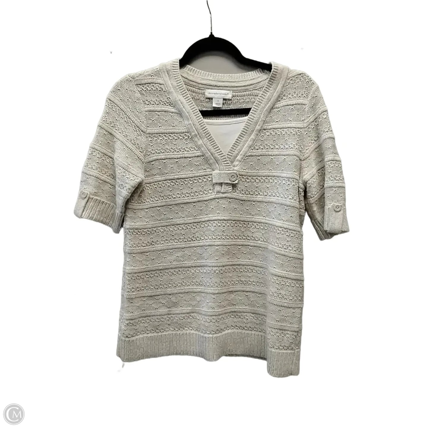 Sweater Short Sleeve By Christopher And Banks In Cream, Size: S