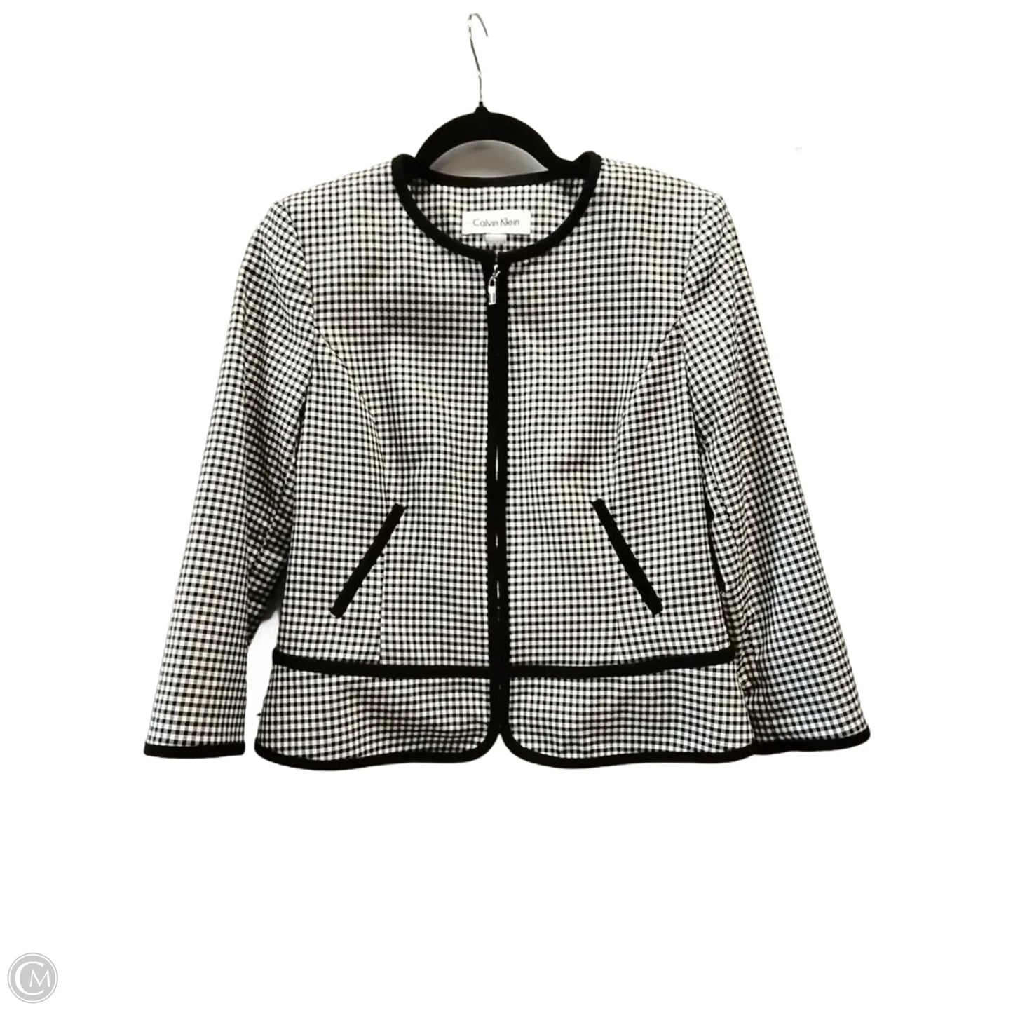 Blazer By Calvin Klein In Checkered Pattern, Size: S