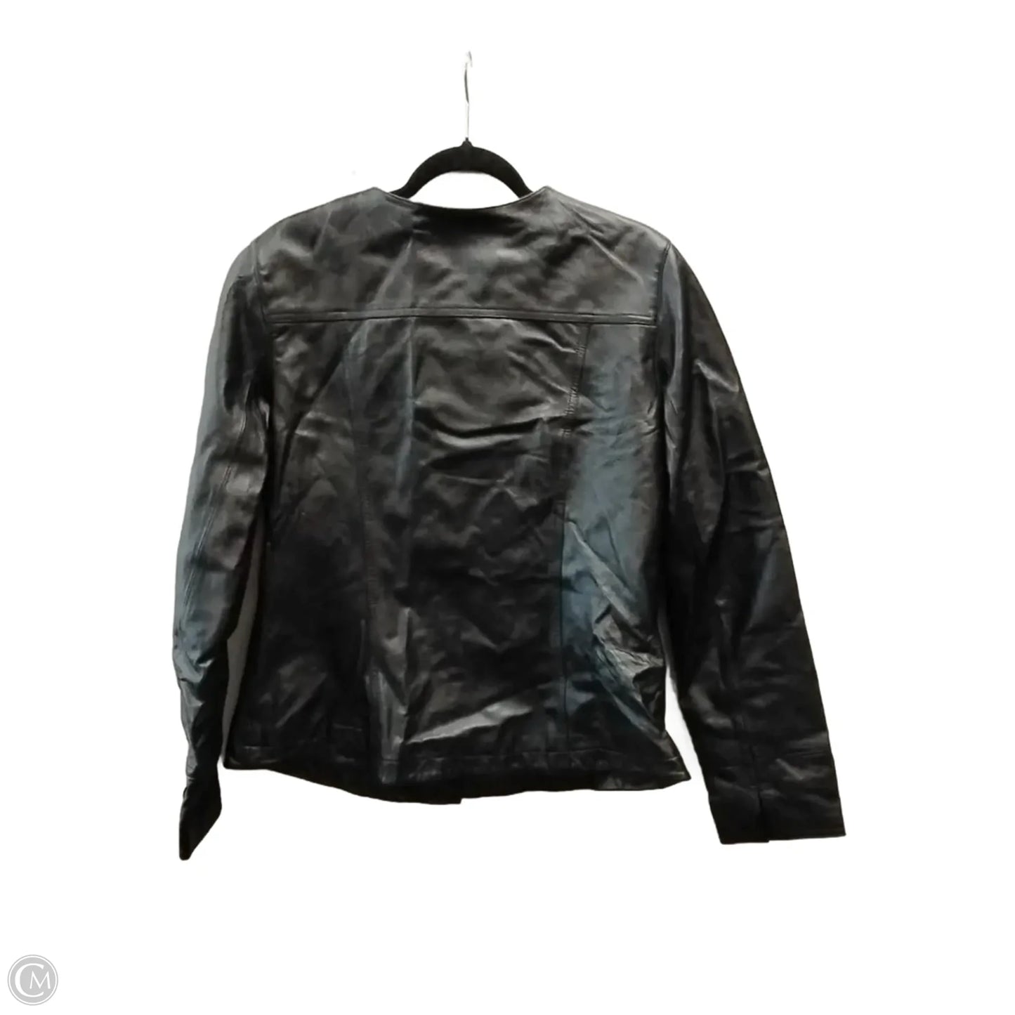 Jacket Leather By Clothes Mentor In Black, Size: L