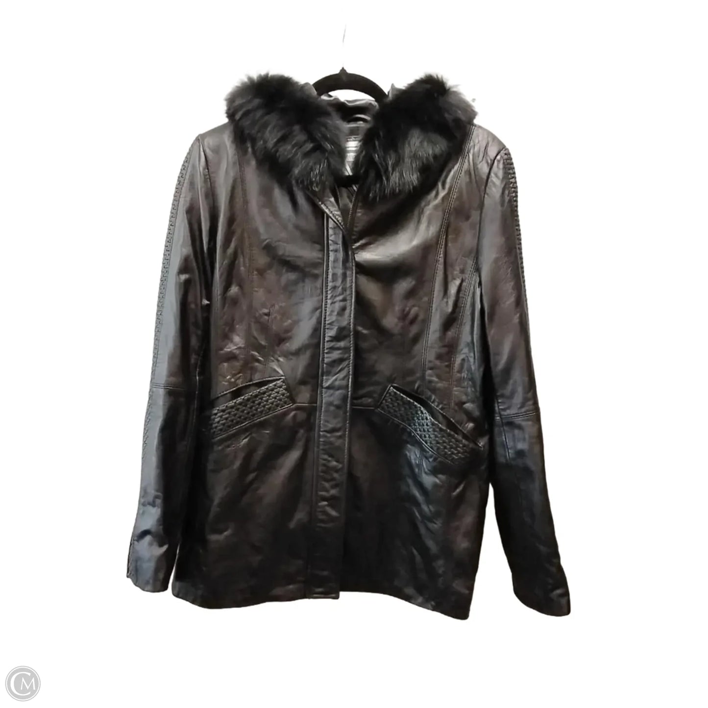 Jacket Leather By Marvin Richards In Black, Size: M