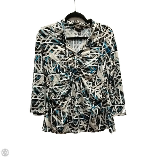 Top Long Sleeve By Alfani In Geometric Pattern, Size: L