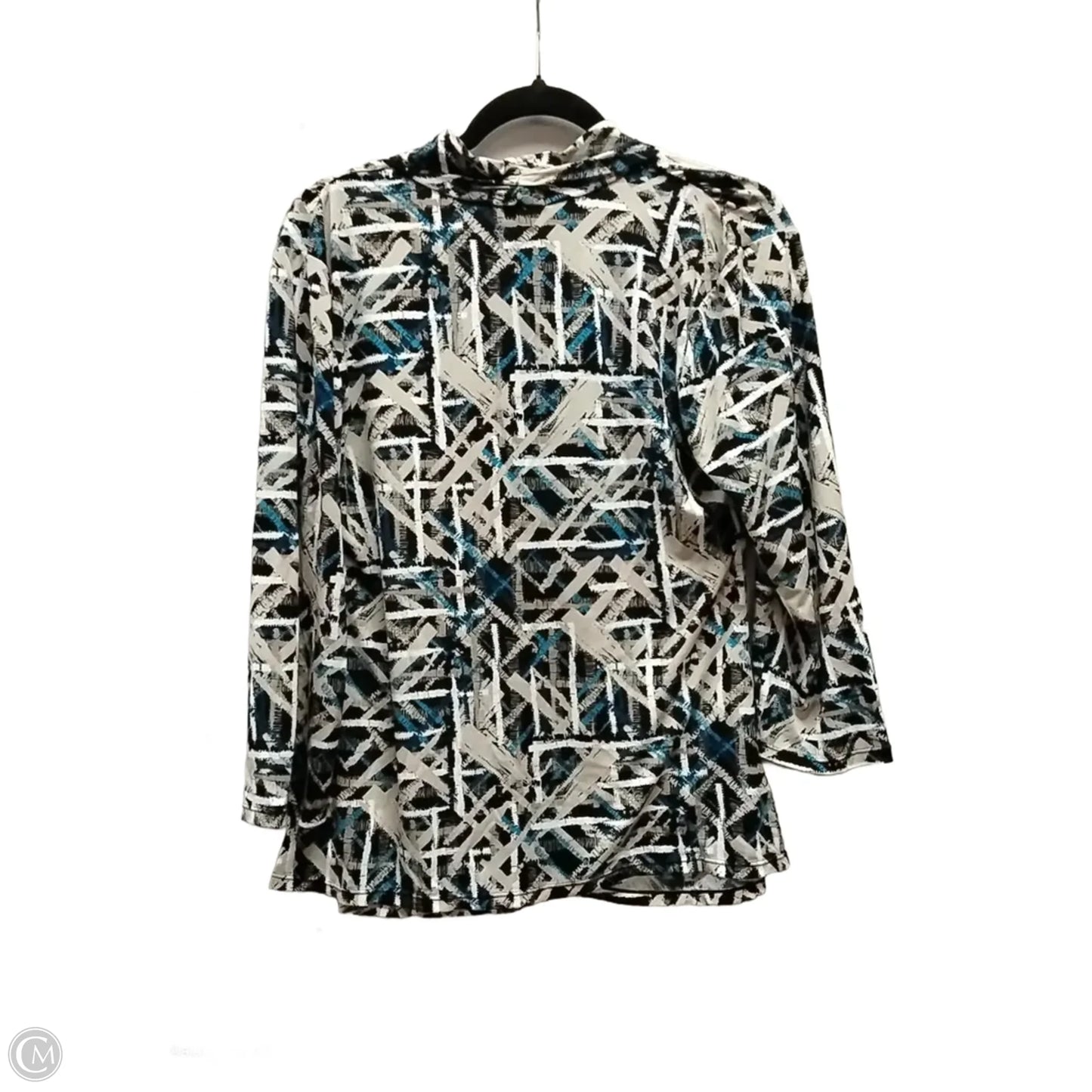 Top Long Sleeve By Alfani In Geometric Pattern, Size: L
