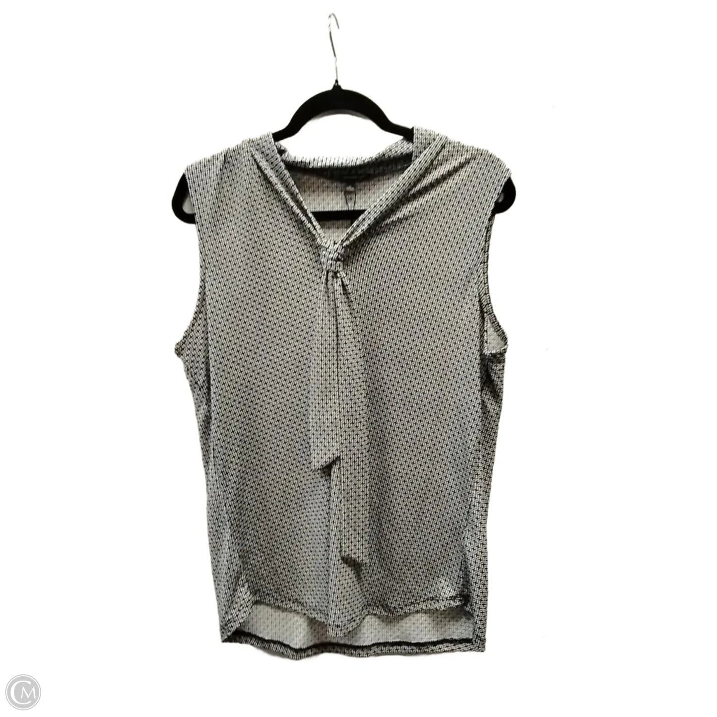 Blouse Short Sleeve By Adrianna Papell In Black & White, Size: L