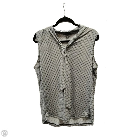 Blouse Short Sleeve By Adrianna Papell In Black & White, Size: L