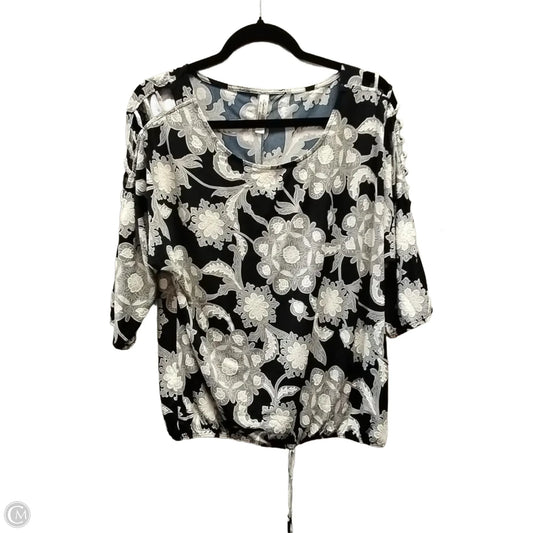 Blouse 3/4 Sleeve By Perseption Concept In Floral Print, Size: L