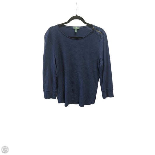 Top Long Sleeve Basic By Lauren By Ralph Lauren In Navy, Size: Xl