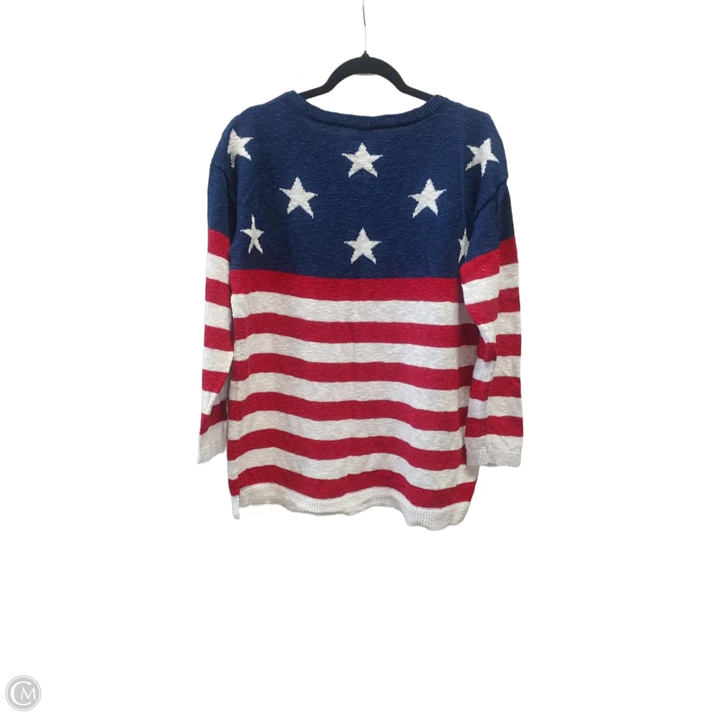 Sweater By Talbots In Blue & Red & White, Size: L