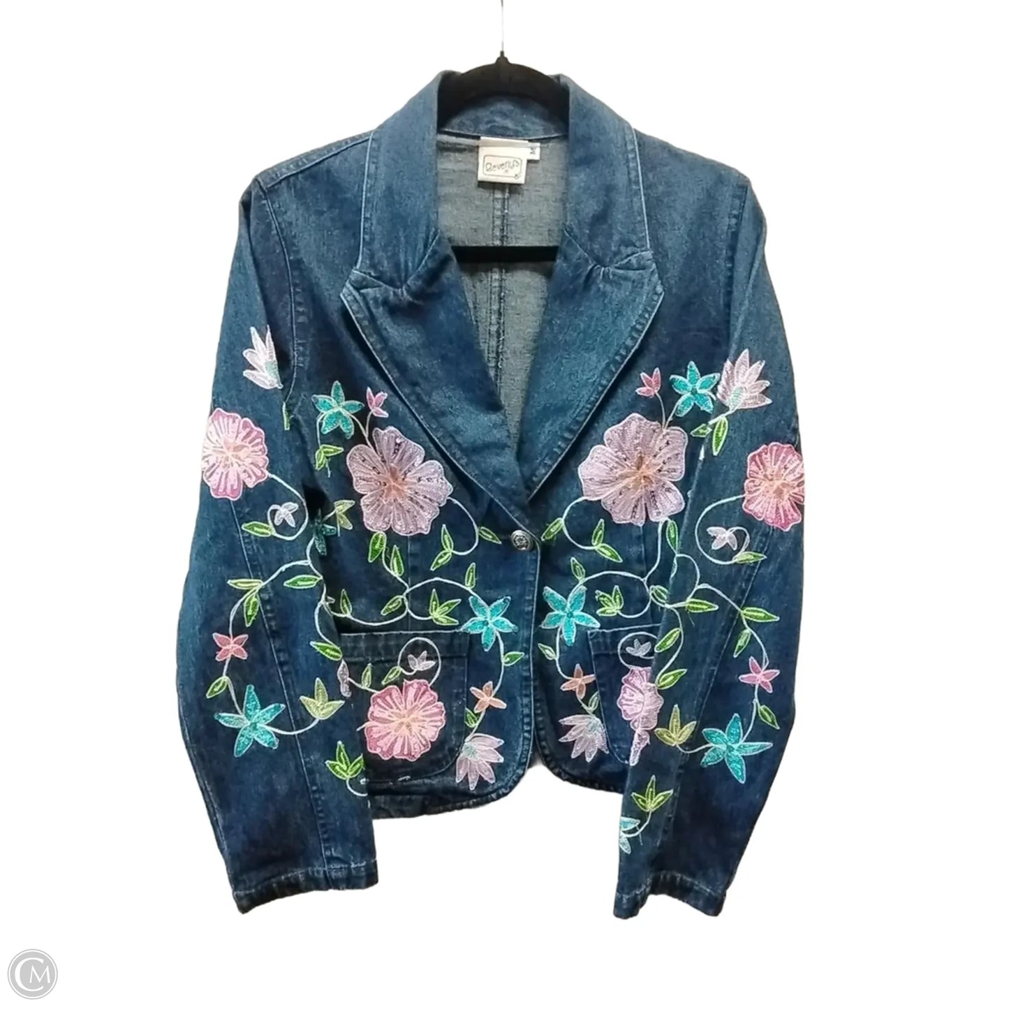 Jacket Denim By Clothes Mentor In Floral Print, Size: M
