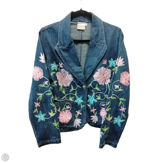 Jacket Denim By Clothes Mentor In Floral Print, Size: M