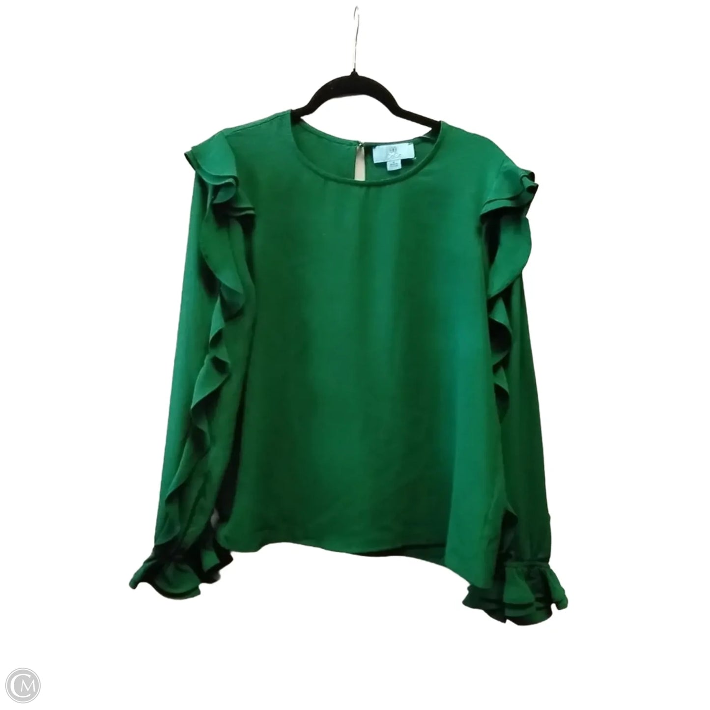 Blouse Long Sleeve By Cece In Green, Size: M