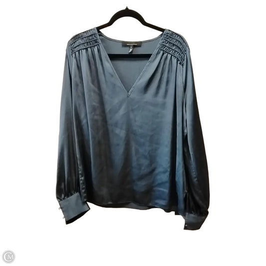 Blouse Long Sleeve By White House Black Market In Grey, Size: M