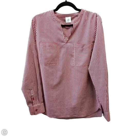Blouse Long Sleeve By Cabi In Striped Pattern, Size: M