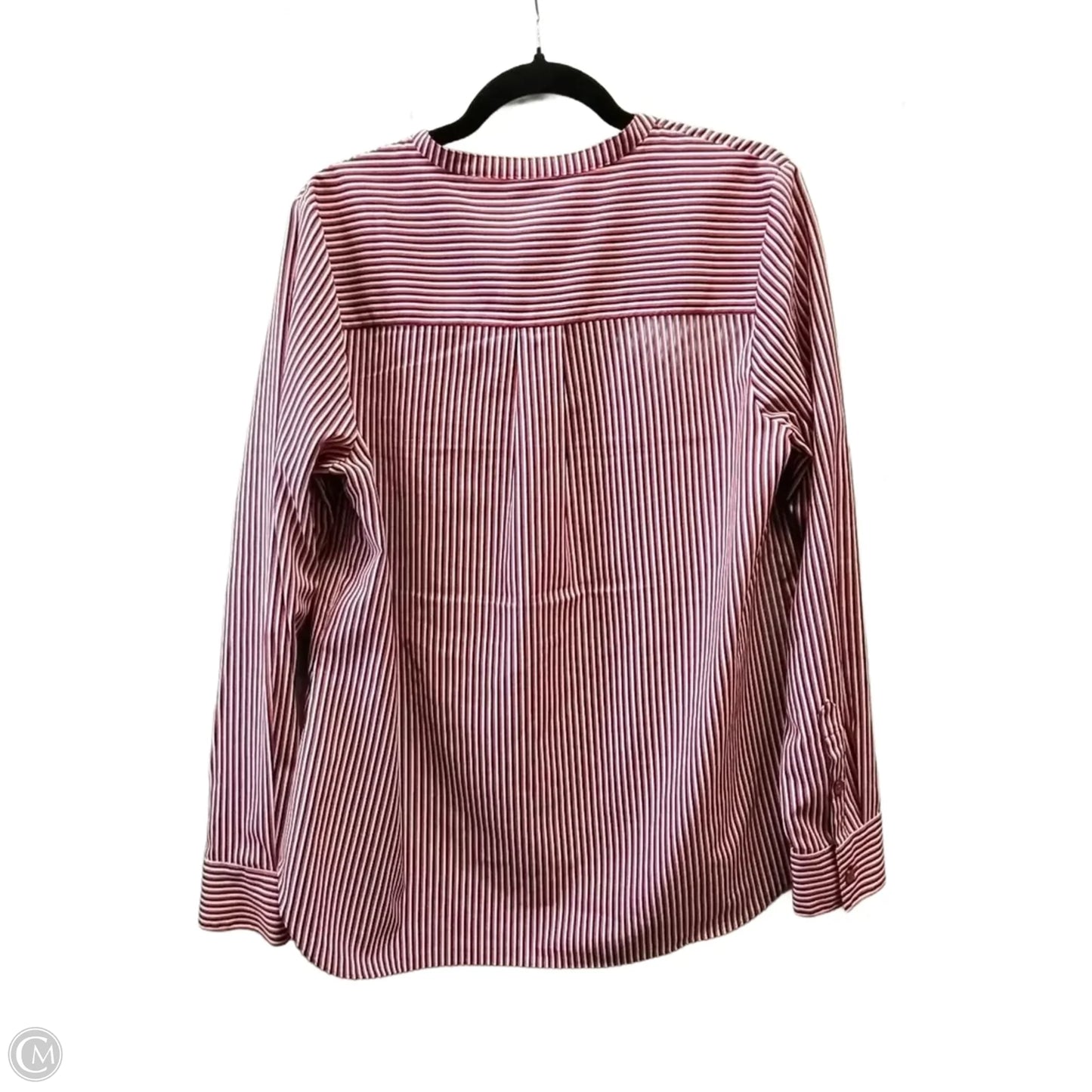 Blouse Long Sleeve By Cabi In Striped Pattern, Size: M