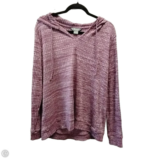 Sweatshirt Hoodie By Natural Reflections In Purple & White, Size: L