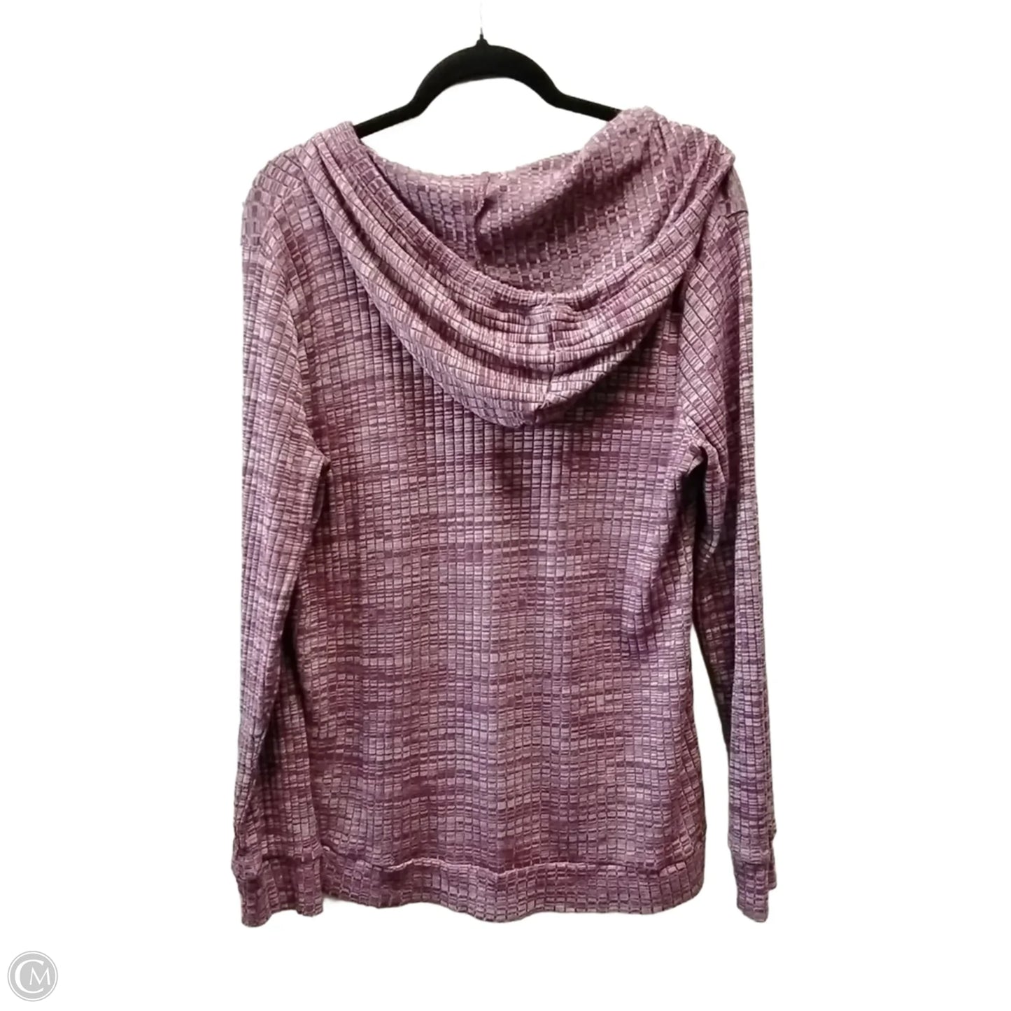 Sweatshirt Hoodie By Natural Reflections In Purple & White, Size: L