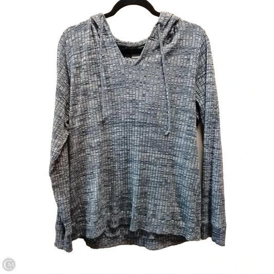 Sweatshirt Hoodie By Natural Reflections In Blue & White, Size: L