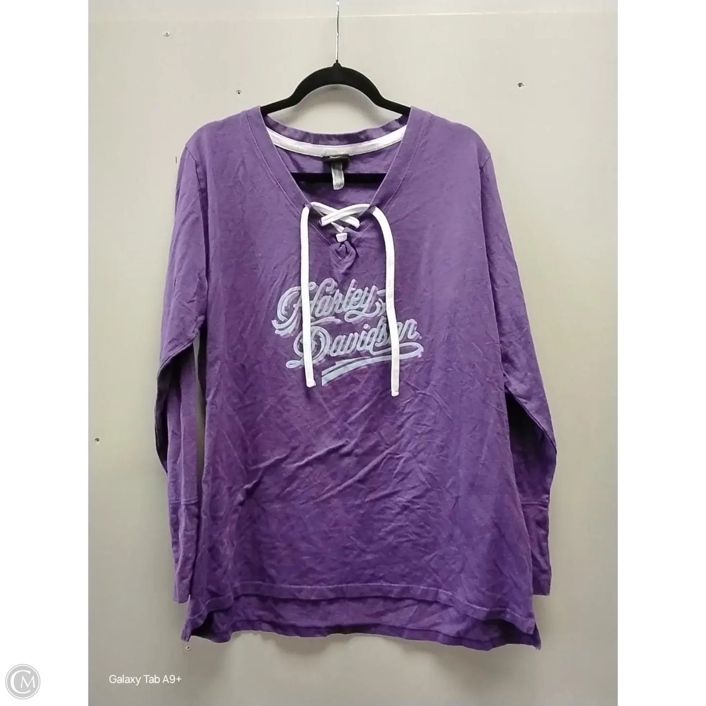 Top Long Sleeve By Harley Davidson In Purple, Size: 2x