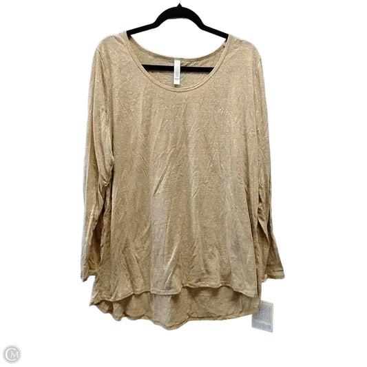 Top Long Sleeve Basic By Lularoe In Beige, Size: 2x