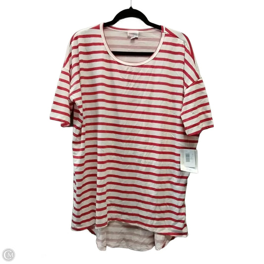 Top Short Sleeve Basic By Lularoe In Striped Pattern, Size: L