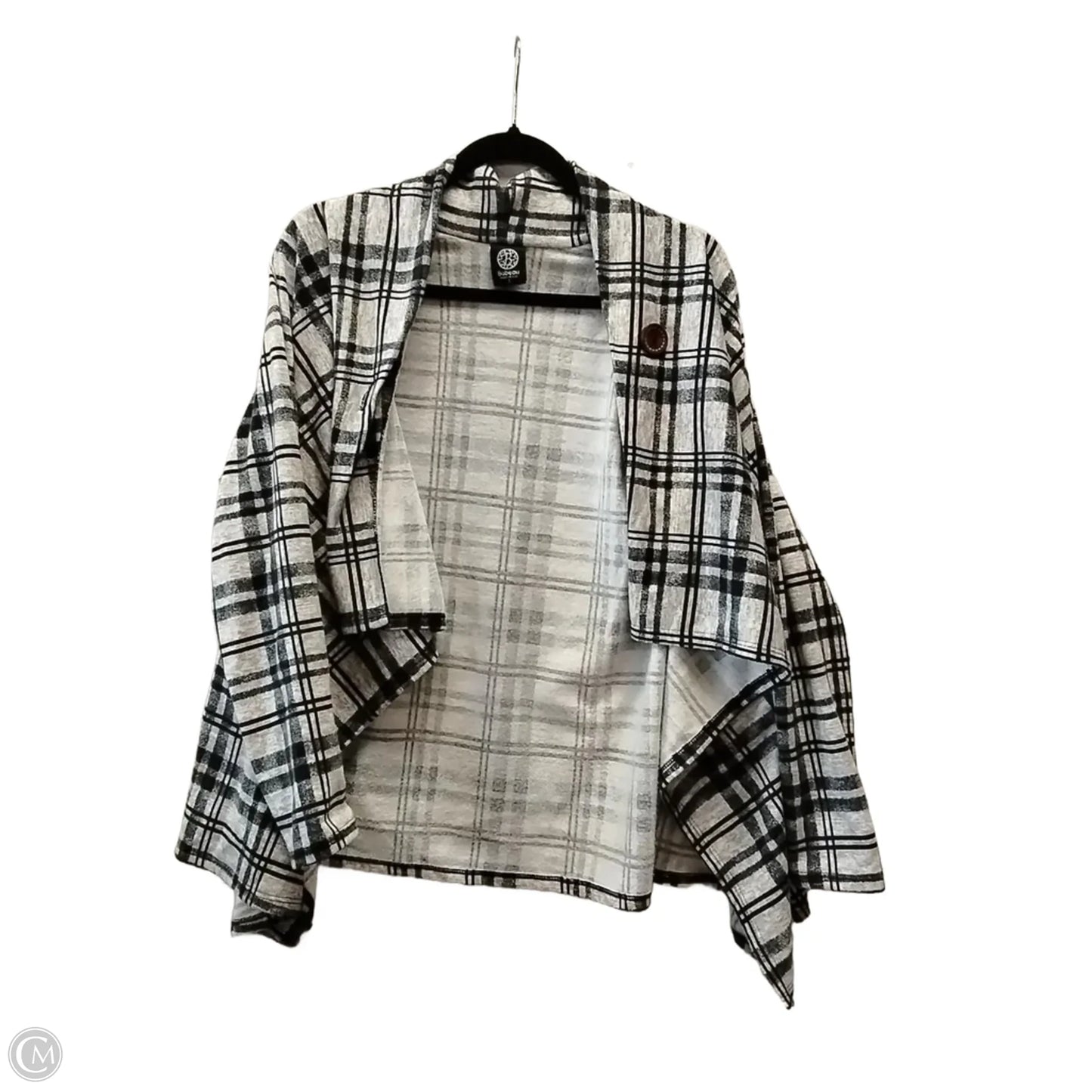 Cardigan By Bobeau In Checkered Pattern, Size: S