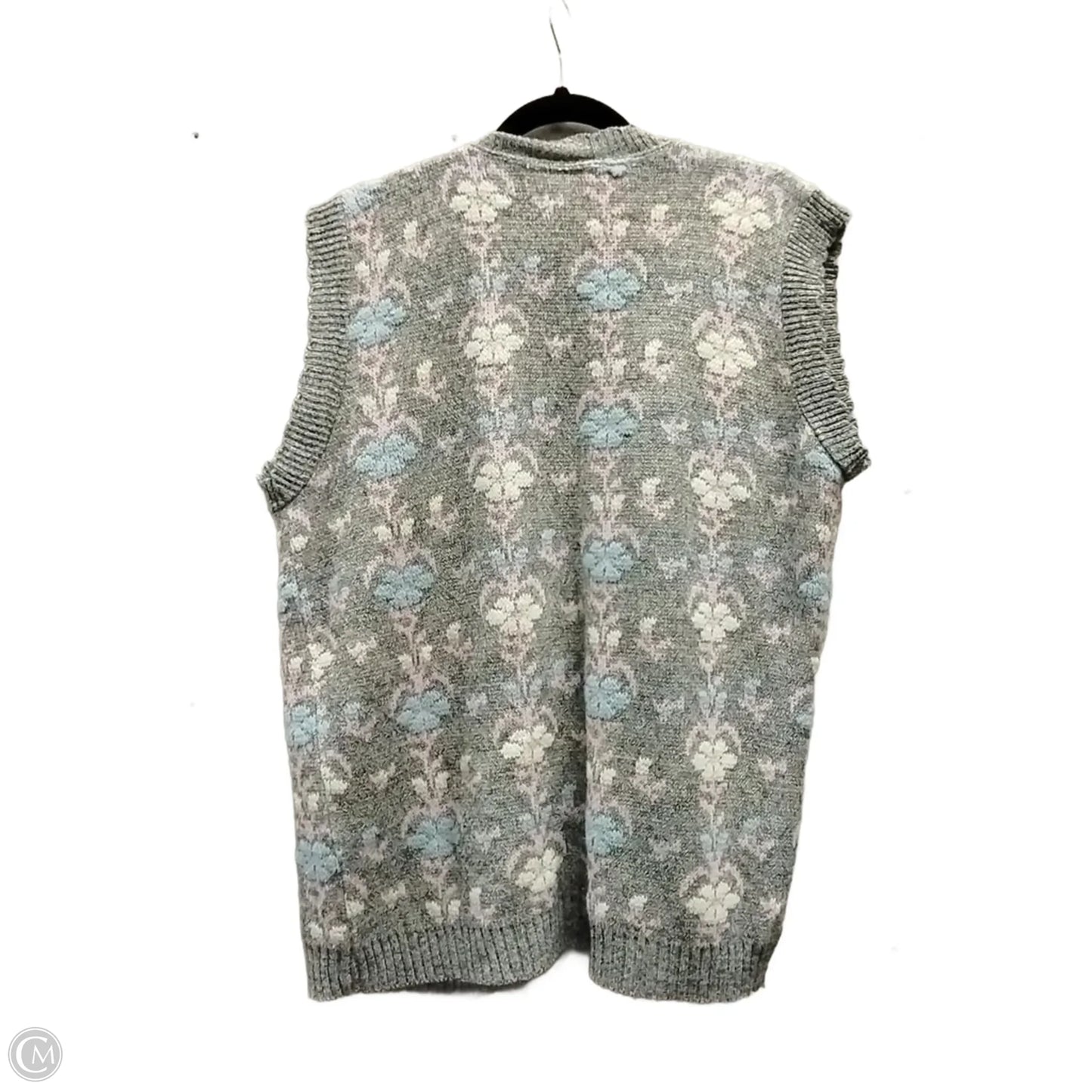 Vest Sweater By Clothes Mentor In Floral Print, Size: L