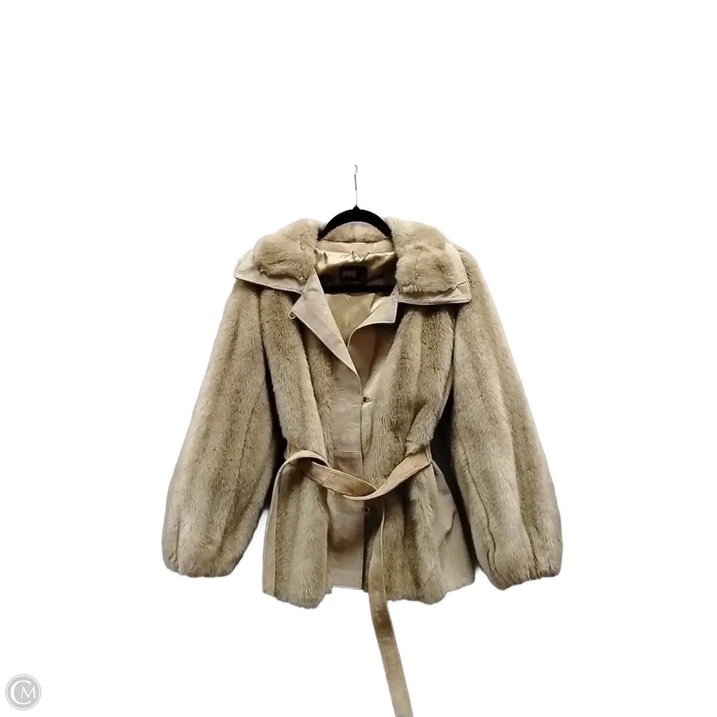 Coat Faux Fur & Sherpa By Clothes Mentor In Tan, Size: S