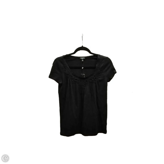 Top Short Sleeve Basic By Talbots In Black, Size: Xs