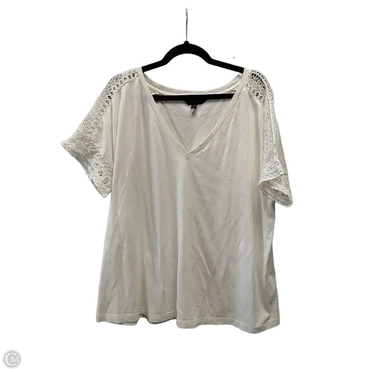 Top Short Sleeve By Lauren By Ralph Lauren In Cream, Size: 2x