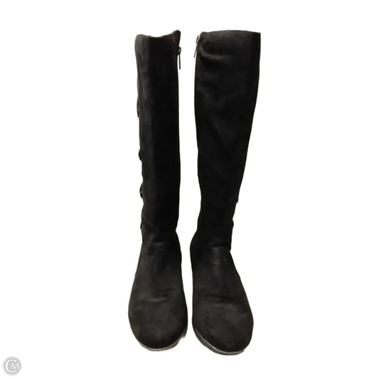 Boots Mid-calf Flats By Torrid In Black & Grey, Size: 11