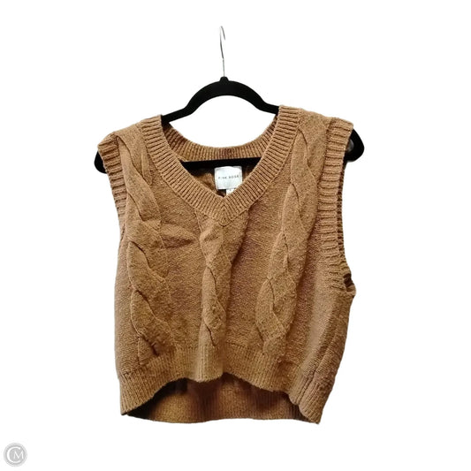 Vest Sweater By Pink Rose In Brown, Size: S