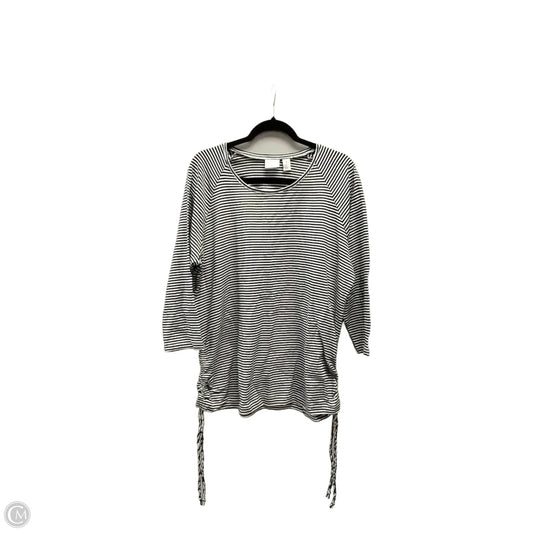 Top 3/4 Sleeve By Chicos In Striped Pattern, Size: 8tall