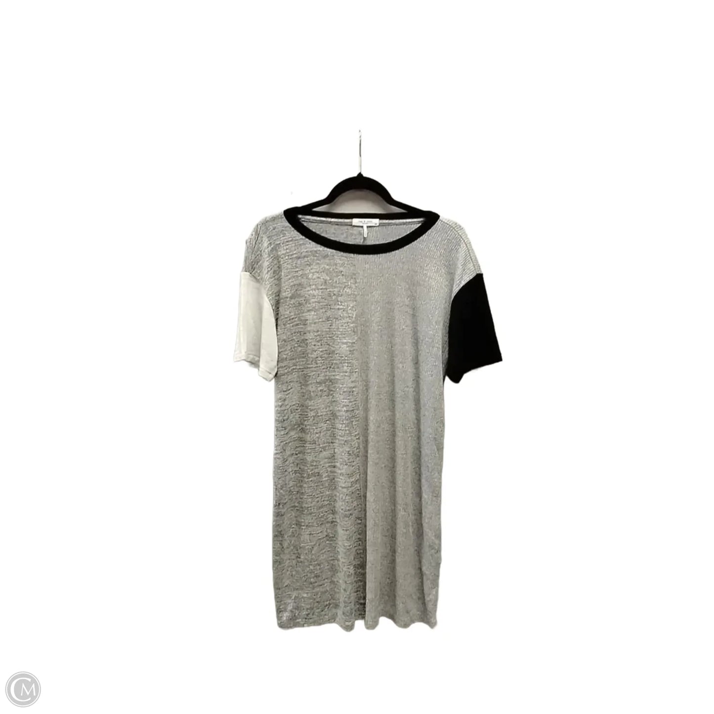 Top Short Sleeve By Rag And Bone In Black & Grey, Size: M