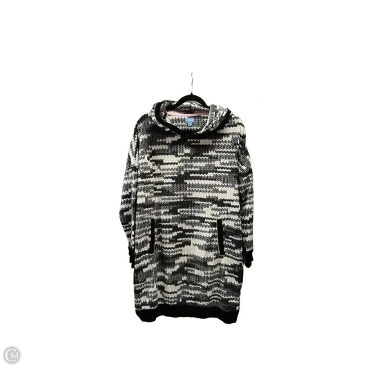 Sweatshirt Hoodie By Simply Vera In Black & Cream, Size: L