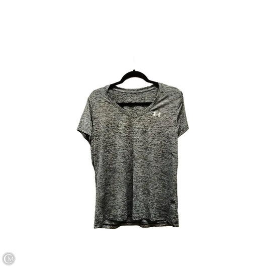 Athletic Top Short Sleeve By Under Armour In Grey, Size: L