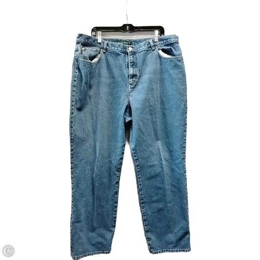 Jeans Boot Cut By Lauren By Ralph Lauren In Blue Denim, Size: 20w
