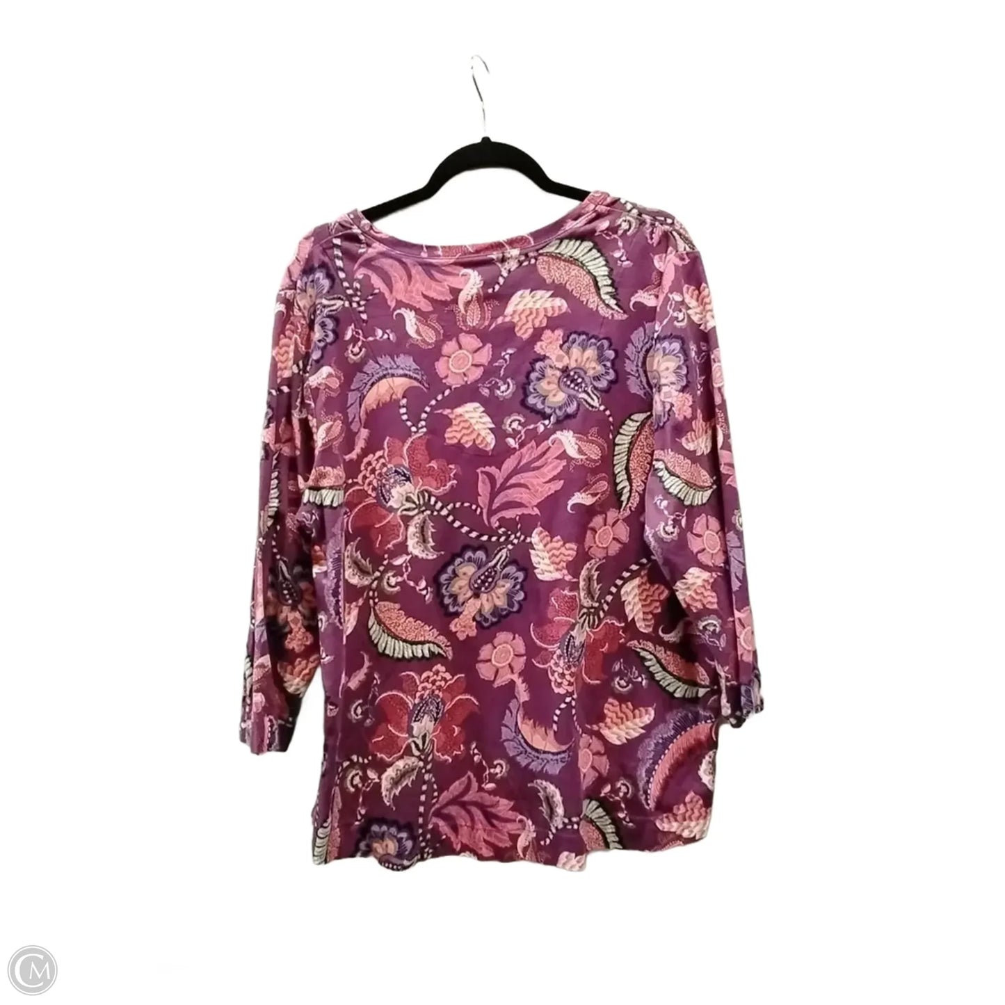 Top Long Sleeve By Chicos In Floral Print, Size: Xxl