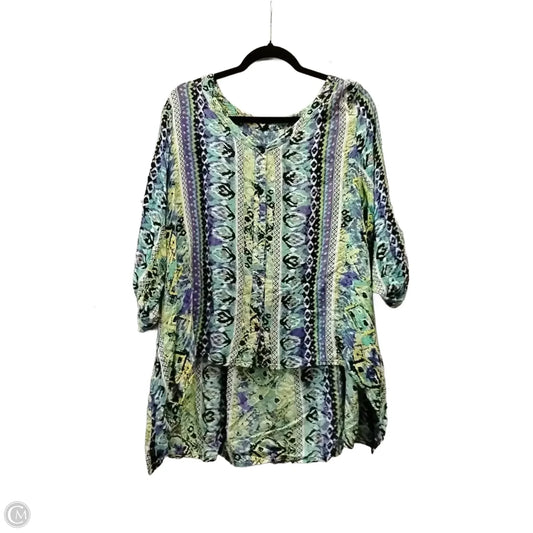 Top 3/4 Sleeve By Chelsea And Theodore In Multi-colored, Size: Xl