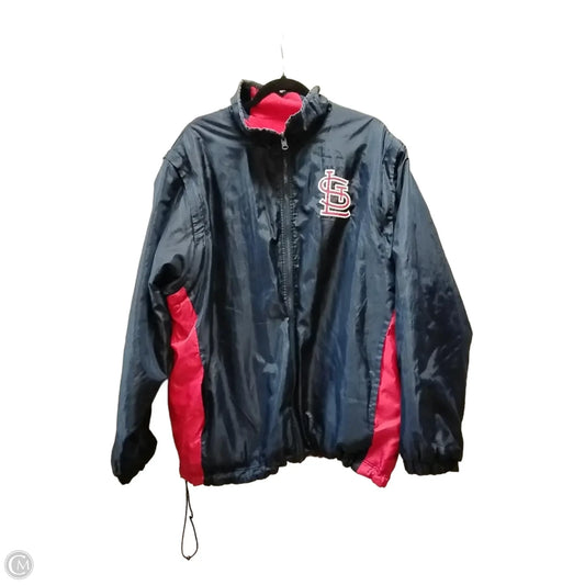 Jacket Windbreaker By Clothes Mentor In Blue & Red, Size: Xxl