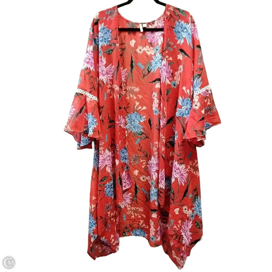 Shawl By Cato In Orange & Pink, Size: 3x