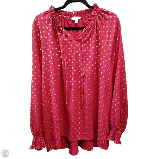 Top Long Sleeve By Time And Tru In Copper, Size: Xxl